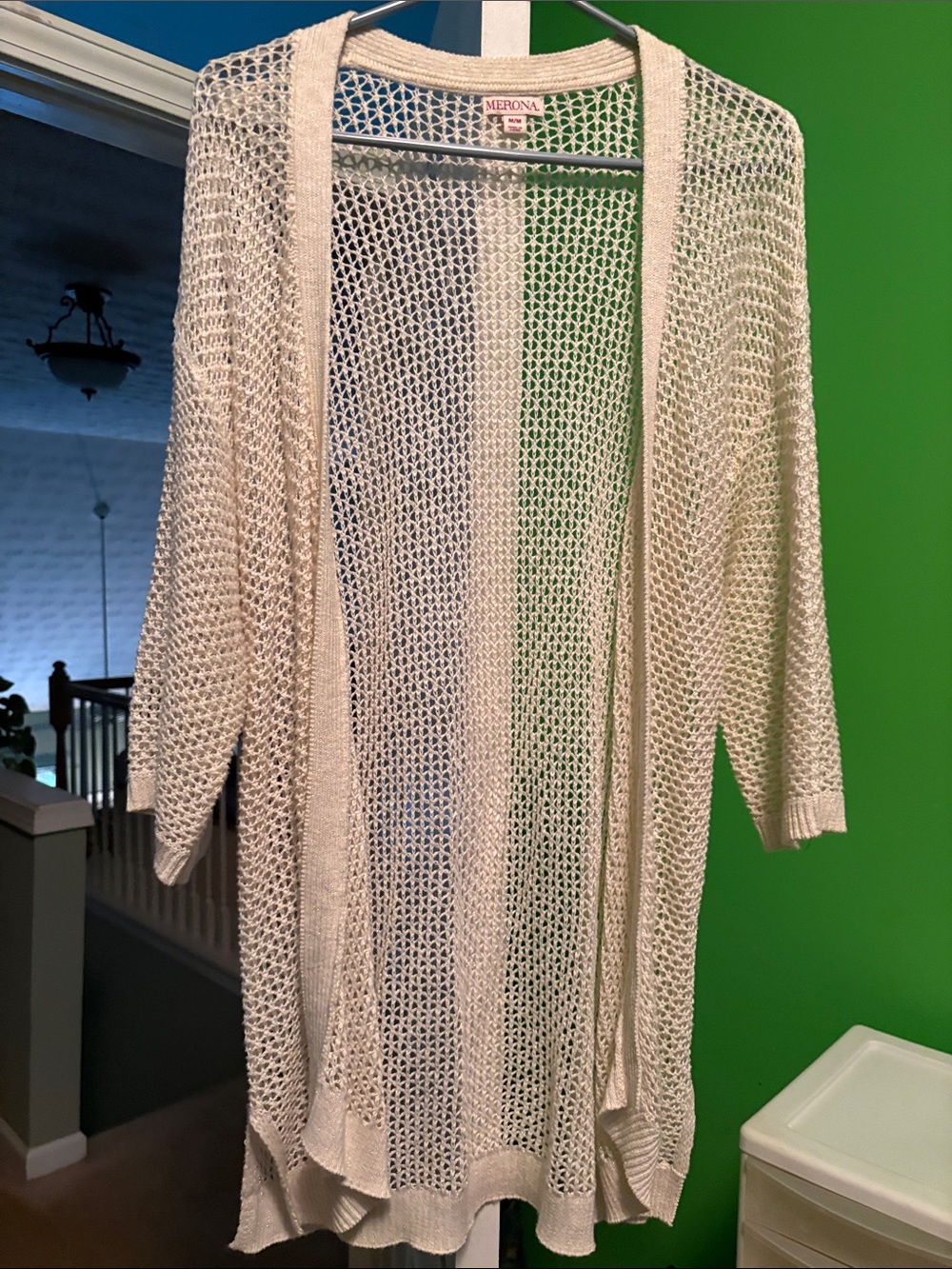 Merona Open-Weave Cream Duster Cardigan
